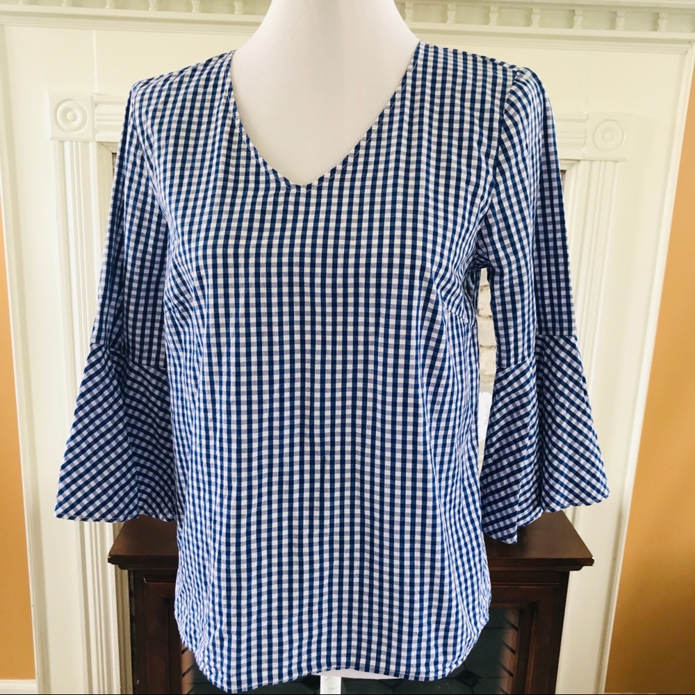 JANE AND DELANCEY BLOUSE 3/4 BELL SLEEVE